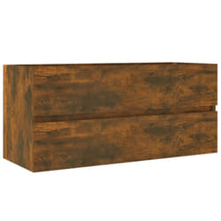 vidaXL Bathroom Furniture Set 2 Piece Storage Cabinet Cupboard Engineered Wood - smoked oak