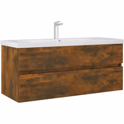 vidaXL Bathroom Furniture Set 2 Piece Storage Cabinet Cupboard Engineered Wood - smoked oak - Additional view 7