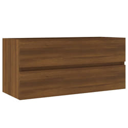 vidaXL Bathroom Furniture Set 2 Piece Storage Cabinet Cupboard Engineered Wood - brown oak