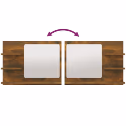 vidaXL Bathroom Mirror Cosmetic Mirror Washroom Makeup Mirror Engineered Wood - smoked oak - Additional view 5