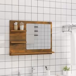 vidaXL Bathroom Mirror Cosmetic Mirror Washroom Makeup Mirror Engineered Wood - smoked oak - Additional view 7