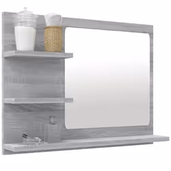 vidaXL Bathroom Mirror Cosmetic Mirror Washroom Makeup Mirror Engineered Wood - grey sonoma - Additional view 6