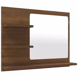 vidaXL Bathroom Mirror Cosmetic Mirror Washroom Makeup Mirror Engineered Wood - brown oak