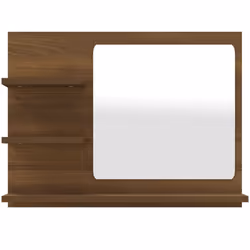 vidaXL Bathroom Mirror Cosmetic Mirror Washroom Makeup Mirror Engineered Wood - brown oak