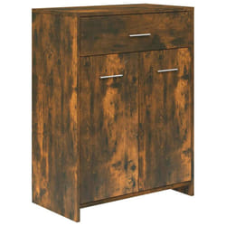 vidaXL Bathroom Cabinet Sink Cupboard Storage Vanity Unit Engineered Wood - smoked oak