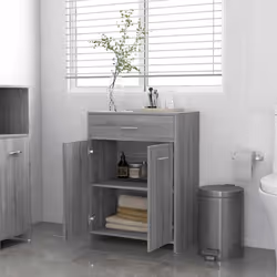 vidaXL Bathroom Cabinet Sink Cupboard Storage Vanity Unit Engineered Wood - grey sonoma