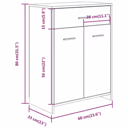 vidaXL Bathroom Cabinet Sink Cupboard Storage Vanity Unit Engineered Wood - grey sonoma