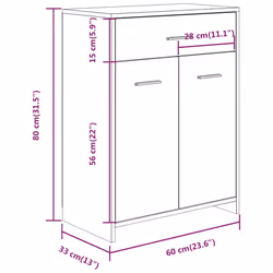 vidaXL Bathroom Cabinet Sink Cupboard Storage Vanity Unit Engineered Wood - brown oak - Additional view 3