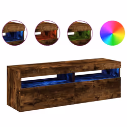 vidaXL TV Cabinet with LED Lights Sideboard TV Stand TV Unit Hifi Cabinet - smoked oak, 2