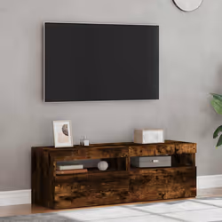 vidaXL TV Cabinet with LED Lights Sideboard TV Stand TV Unit Hifi Cabinet - smoked oak, 2 - Additional view 4