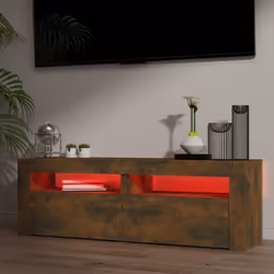 vidaXL TV Cabinet with LED Lights Entertainment Centre TV Stand Media TV Unit - smoked oak - Additional view 10