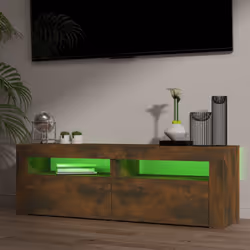 vidaXL TV Cabinet with LED Lights Entertainment Centre TV Stand Media TV Unit - smoked oak - Additional view 9