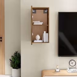 vidaXL TV Cabinet Engineered Wood Wall Mounted Stand Living Room TV Console - smoked oak, 30.5 x 30 x 60 cm/1 - Additional view 7