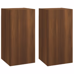 vidaXL TV Cabinet Engineered Wood Wall Mounted Stand Living Room TV Console - brown oak, 30.5 x 30 x 60 cm/2