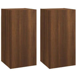 vidaXL TV Cabinet Engineered Wood Wall Mounted Stand Living Room TV Console - brown oak, 30.5 x 30 x 60 cm/2
