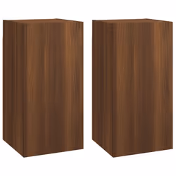 vidaXL TV Cabinet Engineered Wood Wall Mounted Stand Living Room TV Console - brown oak, 30.5 x 30 x 60 cm/2