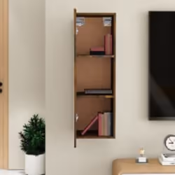 vidaXL TV Cabinet Engineered Wood Wall Mounted Stand Living Room TV Console - smoked oak, 30.5 x 30 x 90 cm/1 - Additional view 7