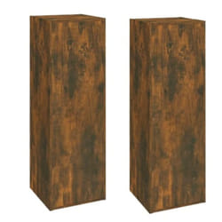 vidaXL TV Cabinet Engineered Wood Wall Mounted Stand Living Room TV Console - smoked oak, 30.5 x 30 x 90 cm/2