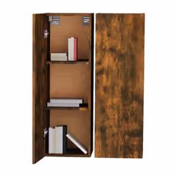 vidaXL TV Cabinet Engineered Wood Wall Mounted Stand Living Room TV Console - smoked oak, 30.5 x 30 x 90 cm/2 - Additional view 8