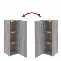 vidaXL TV Cabinet Engineered Wood Wall Mounted Stand Living Room TV Console - grey sonoma, 30.5 x 30 x 90 cm/1 - Additional view 6