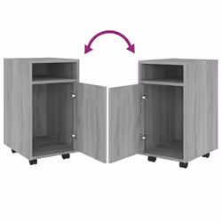 vidaXL Side Cabinet with Wheels Chipboard Home Rolling Cabinet Multi Colours - grey sonoma - Additional view 4