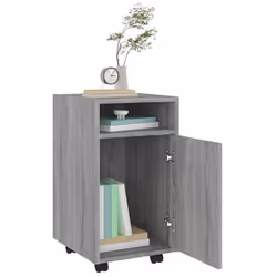 vidaXL Side Cabinet with Wheels Chipboard Home Rolling Cabinet Multi Colours - grey sonoma - Additional view 6
