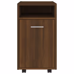 vidaXL Side Cabinet with Wheels Chipboard Home Rolling Cabinet Multi Colours - brown oak - Additional view 2