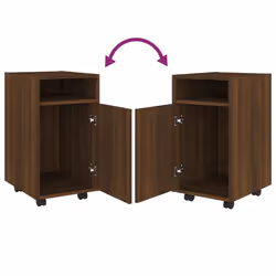 vidaXL Side Cabinet with Wheels Chipboard Home Rolling Cabinet Multi Colours - brown oak - Additional view 4
