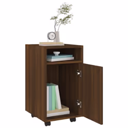 vidaXL Side Cabinet with Wheels Chipboard Home Rolling Cabinet Multi Colours - brown oak - Additional view 6