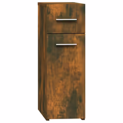vidaXL Apothecary Cabinet Chipboard Home Storage Cabinet Set Multi Colours - smoked oak