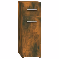 vidaXL Apothecary Cabinet Chipboard Home Storage Cabinet Set Multi Colours - smoked oak