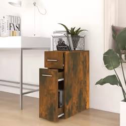 vidaXL Apothecary Cabinet Chipboard Home Storage Cabinet Set Multi Colours - smoked oak - Additional view 4