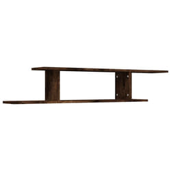 vidaXL Wall-Mounted TV Shelf Floating Wall TV Unit TV Stand Engineered Wood - smoked oak