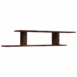 vidaXL Wall-Mounted TV Shelf Floating Wall TV Unit TV Stand Engineered Wood - smoked oak