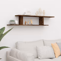vidaXL Wall-Mounted TV Shelf Floating Wall TV Unit TV Stand Engineered Wood - smoked oak