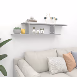 vidaXL Wall-Mounted TV Shelf Floating Wall TV Unit TV Stand Engineered Wood - grey sonoma - Additional view 4