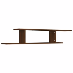 vidaXL Wall-Mounted TV Shelf Floating Wall TV Unit TV Stand Engineered Wood - brown oak - Additional view 2