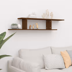 vidaXL Wall-Mounted TV Shelf Floating Wall TV Unit TV Stand Engineered Wood - brown oak - Additional view 3