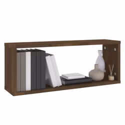 vidaXL Wall Cube Shelves Wall Rack Wall-mounted Storage Shelf Engineered Wood - brown oak, 6 - Additional view 6