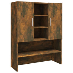 vidaXL Washing Machine Cabinet Smoked Oak Bathroom Cupboard Laundry Room Rack