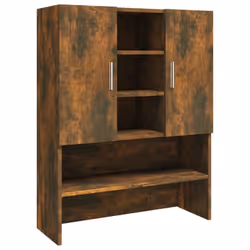 vidaXL Washing Machine Cabinet Smoked Oak Bathroom Cupboard Laundry Room Rack - Additional view 10
