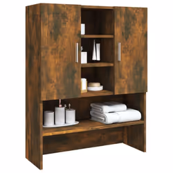 vidaXL Washing Machine Cabinet Smoked Oak Bathroom Cupboard Laundry Room Rack - Additional view 4