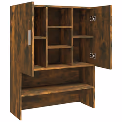 vidaXL Washing Machine Cabinet Smoked Oak Bathroom Cupboard Laundry Room Rack - Additional view 6