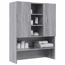 vidaXL Washing Machine Cabinet Grey Sonoma Bathroom Cupboard Laundry Room Rack - Additional view 4
