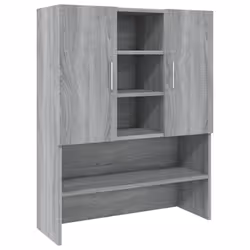 vidaXL Washing Machine Cabinet Grey Sonoma Bathroom Cupboard Laundry Room Rack - Additional view 9