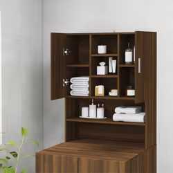 vidaXL Washing Machine Cabinet Brown Oak Bathroom Cupboard Laundry Room Rack