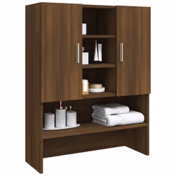 vidaXL Washing Machine Cabinet Brown Oak Bathroom Cupboard Laundry Room Rack - Additional view 4