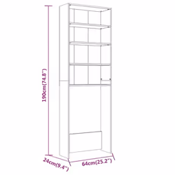 vidaXL Washing Machine Cabinet Laundry Room Rack Storage Washing Cupboard - smoked oak - Additional view 9