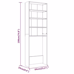vidaXL Washing Machine Cabinet Laundry Room Rack Storage Washing Cupboard - grey sonoma - Additional view 8