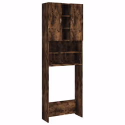 vidaXL Washing Machine Cabinet Bathroom Laundry Room Cupboard Storage Rack - smoked oak
